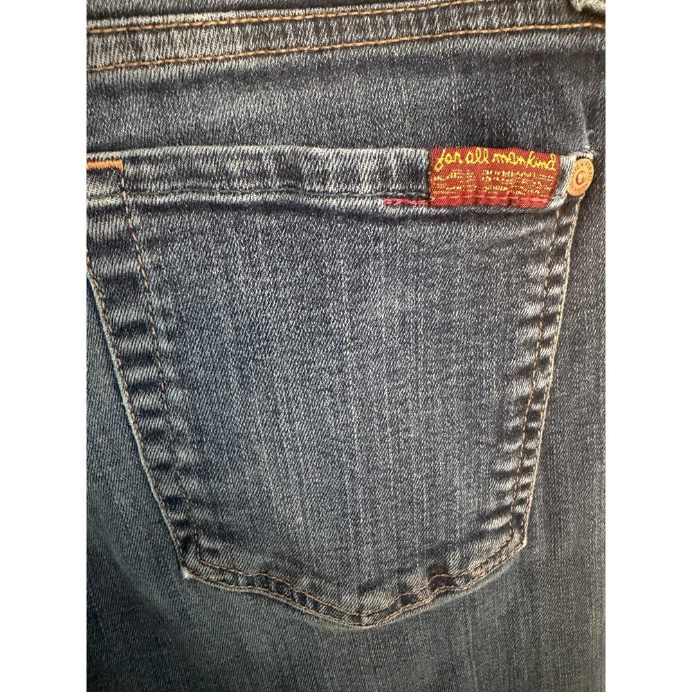 7 For All Mankind The Slim Cigarette Jeans Distressed Medium Wash Size 28 - Picture 7 of 11
